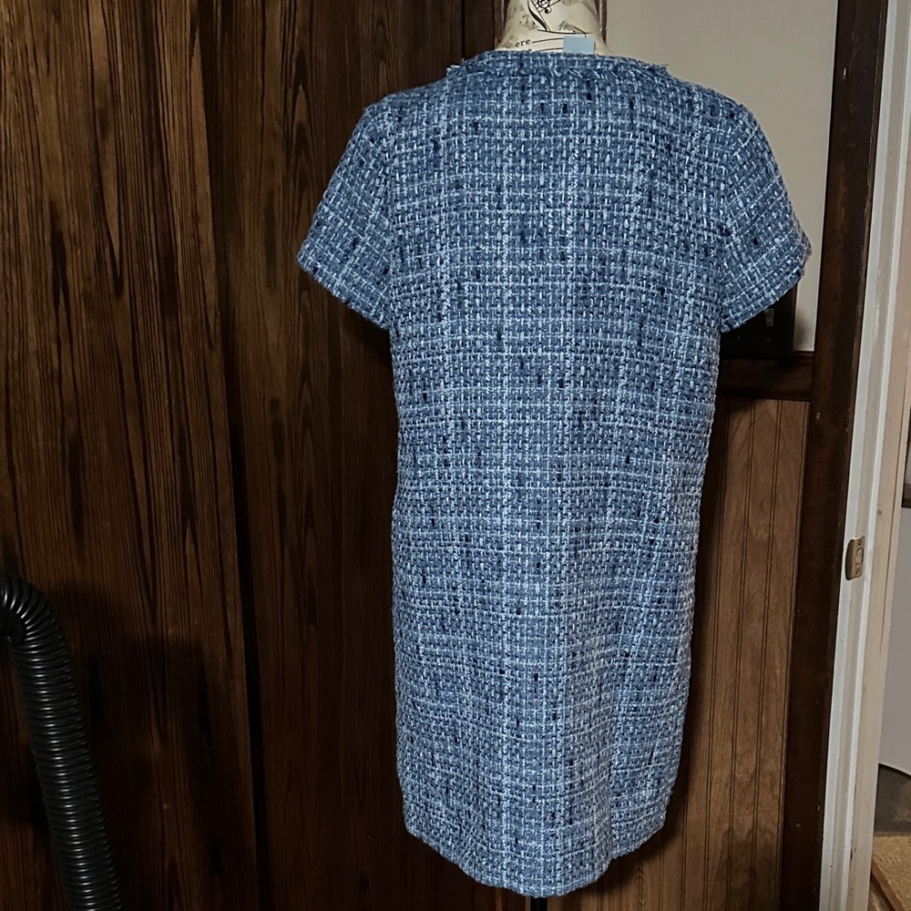 LOFT Blue Tweed Dress - Picture 4 of 4